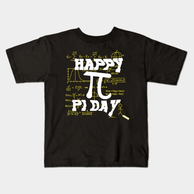 Happy pi day Kids T-Shirt by TeeDesignMaster